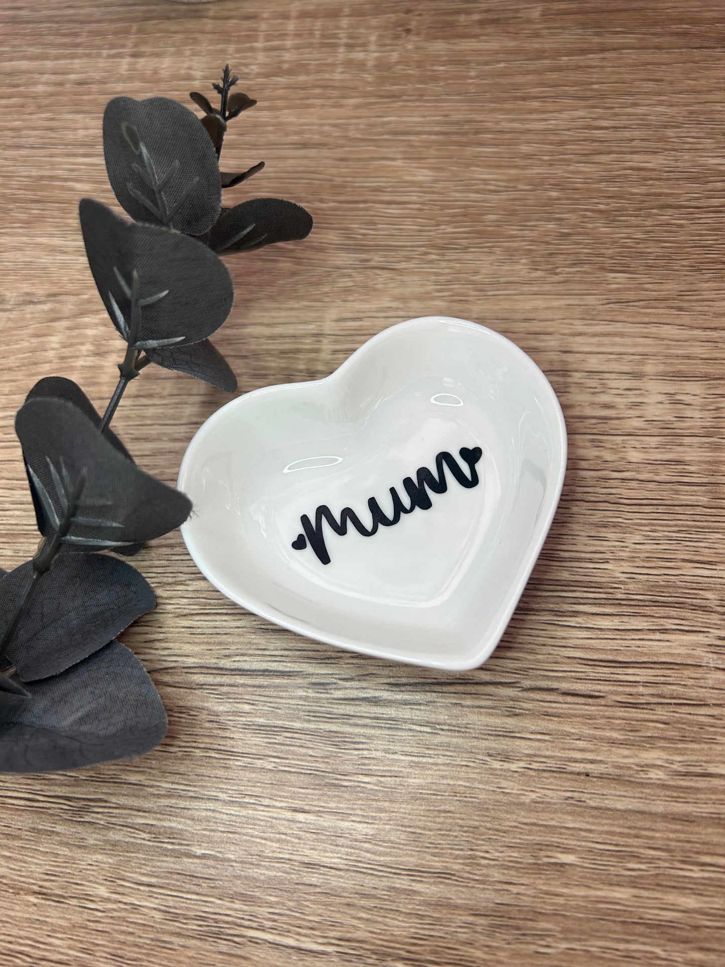 Ceramic heart ring dish.