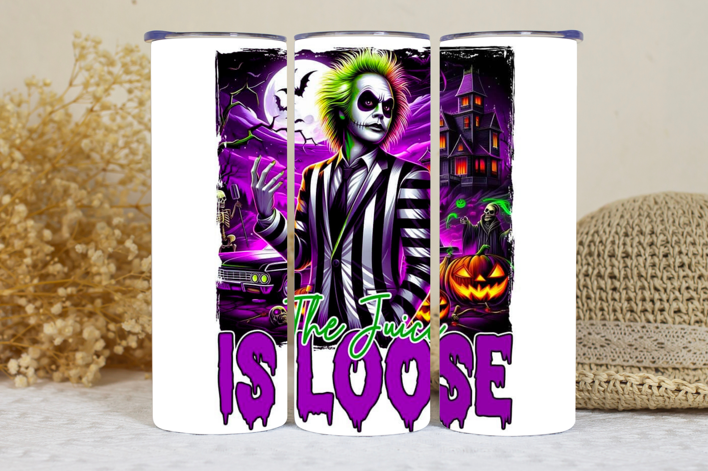 Beetlejuice tumbler.