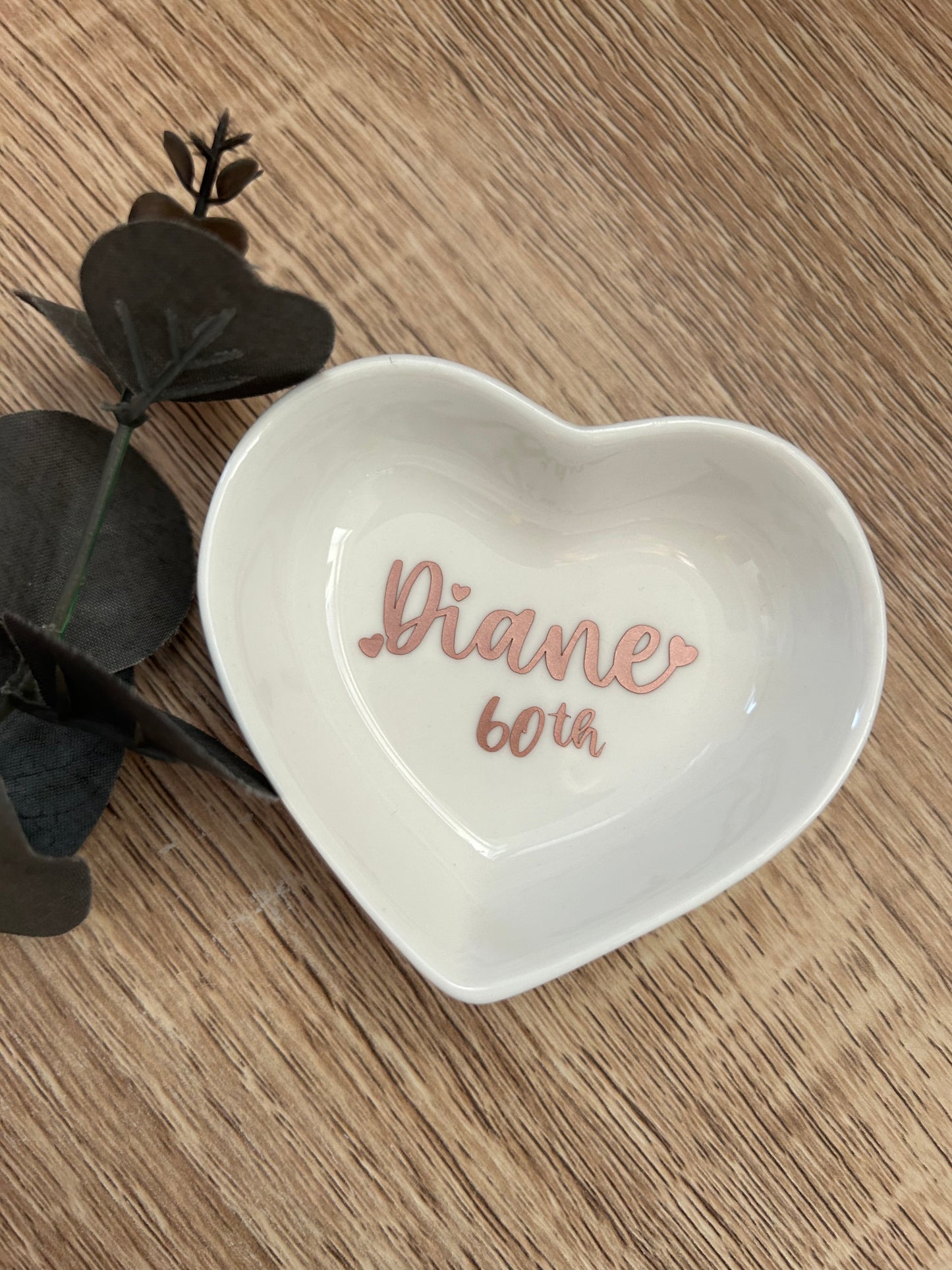 Ceramic heart ring dish.