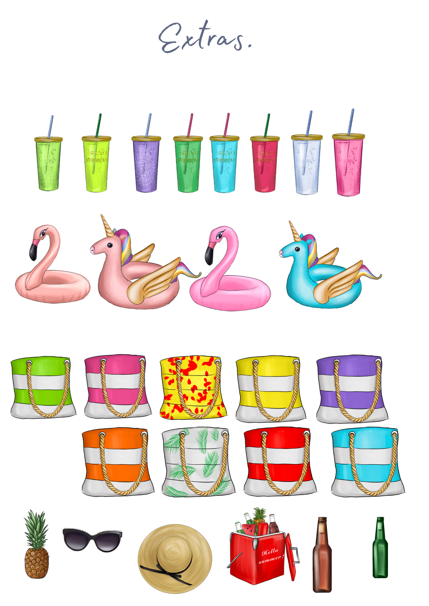 Customisable Clipart beach bag.