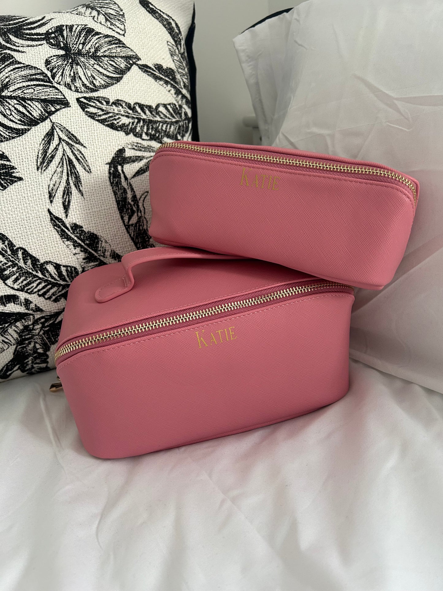 Monogrammed 2 in 1 travel set.