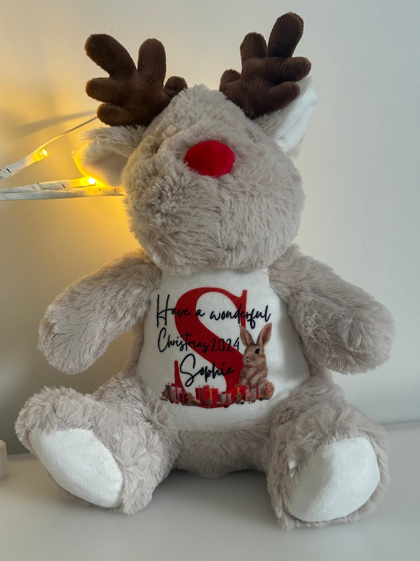 Printed reindeer keepsake.