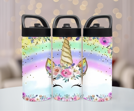 Unicorn sippy tumbler.