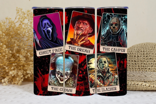 Horror tarot card tumbler.