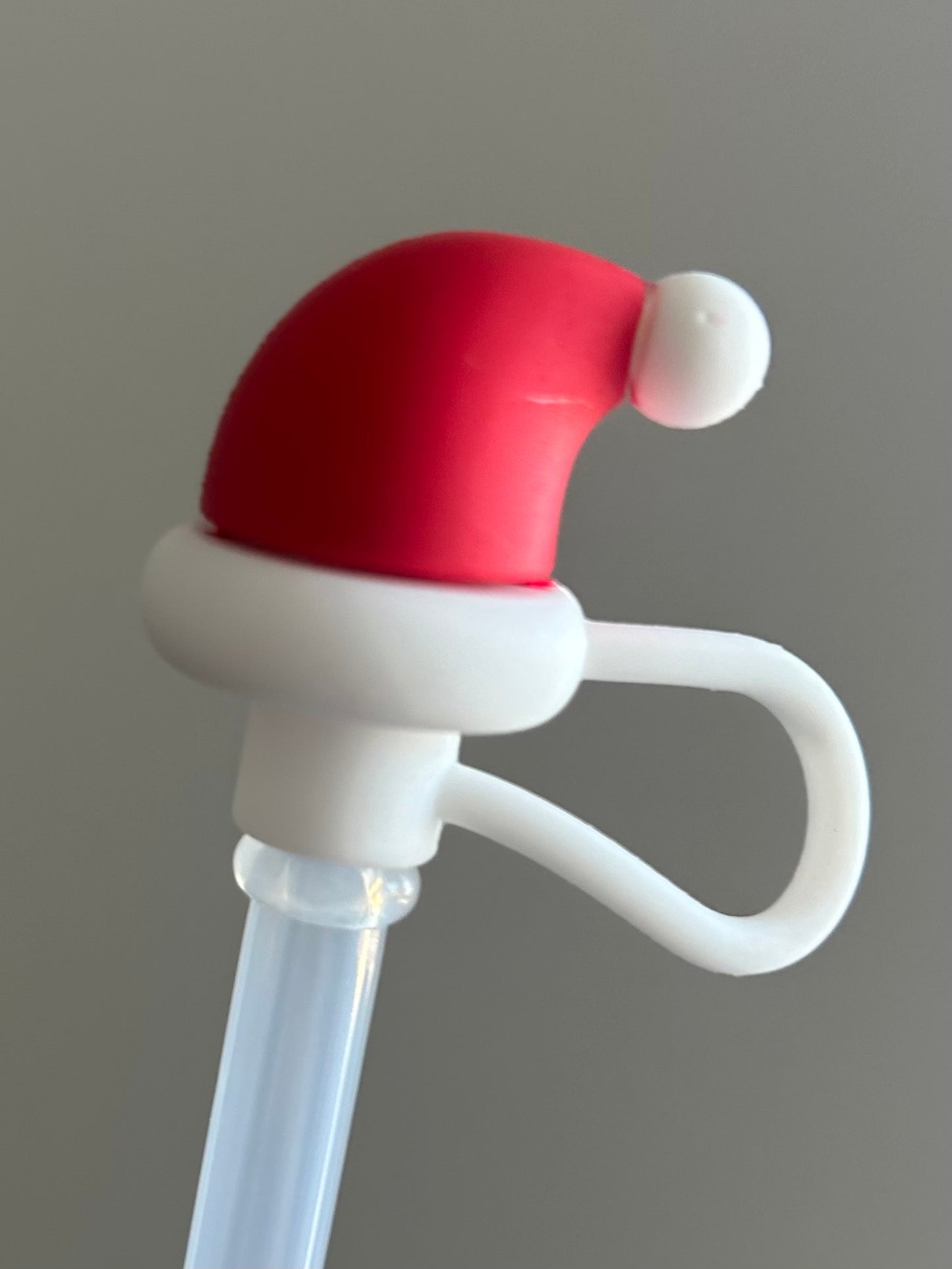 Santa hat straw topper.