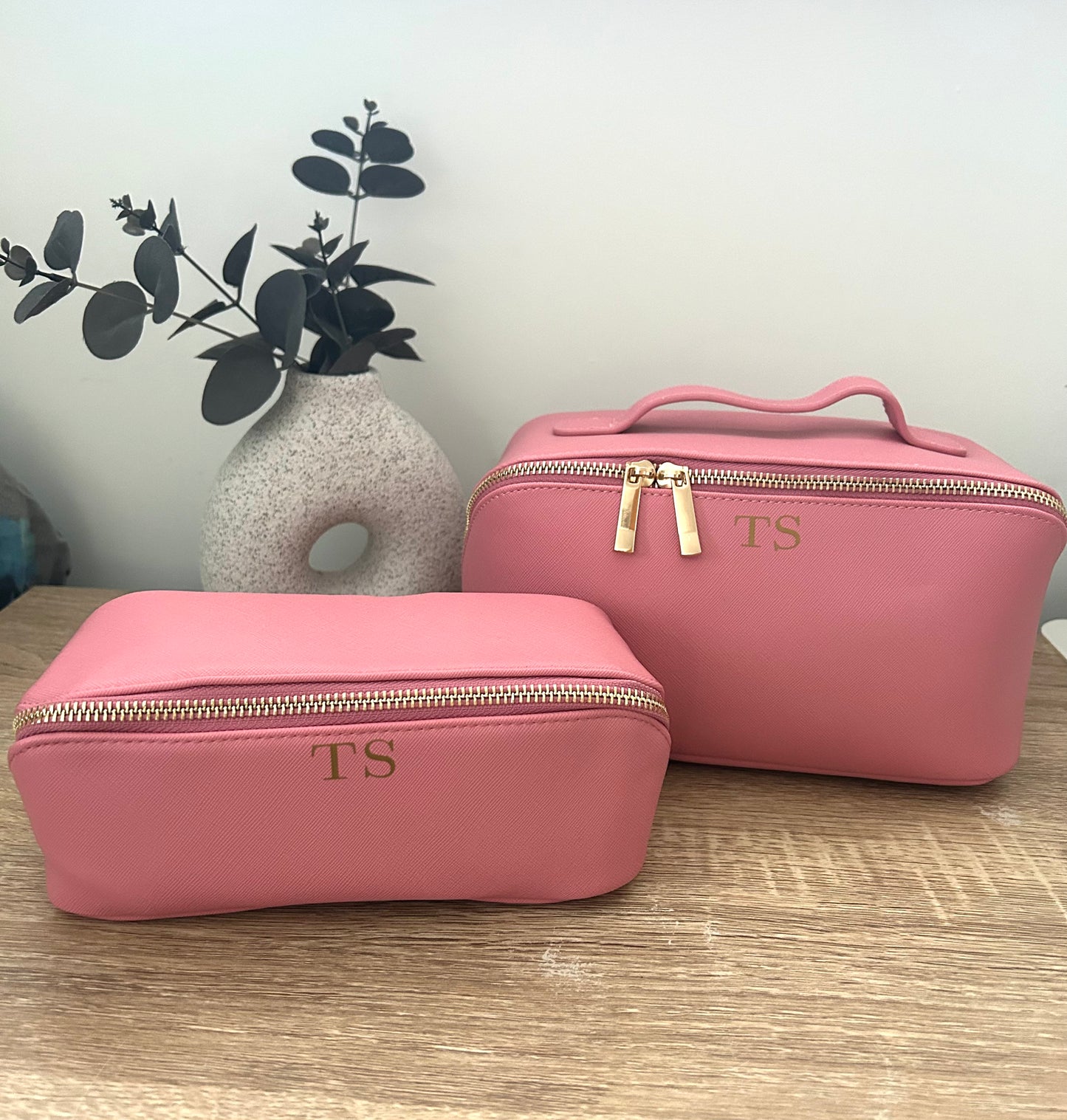 Monogrammed 2 in 1 travel set.