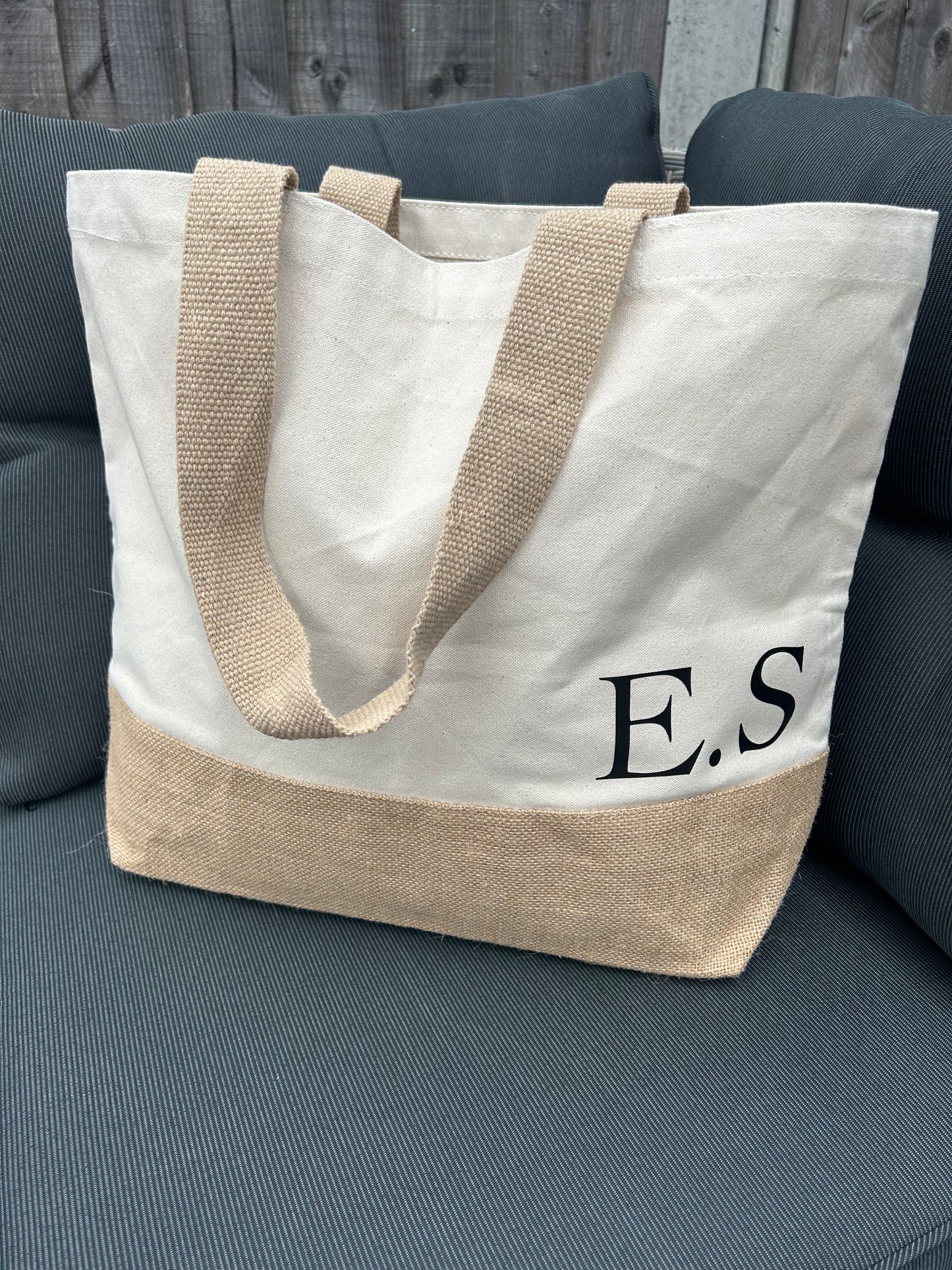 Monogrammed shopper.