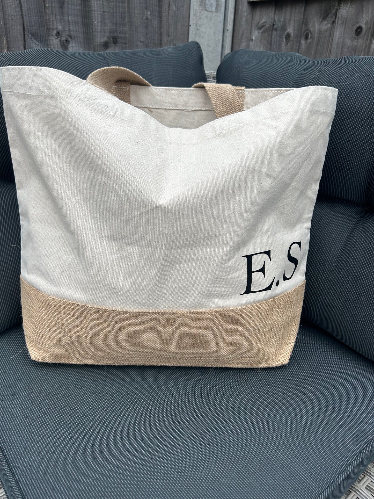 Monogrammed shopper.