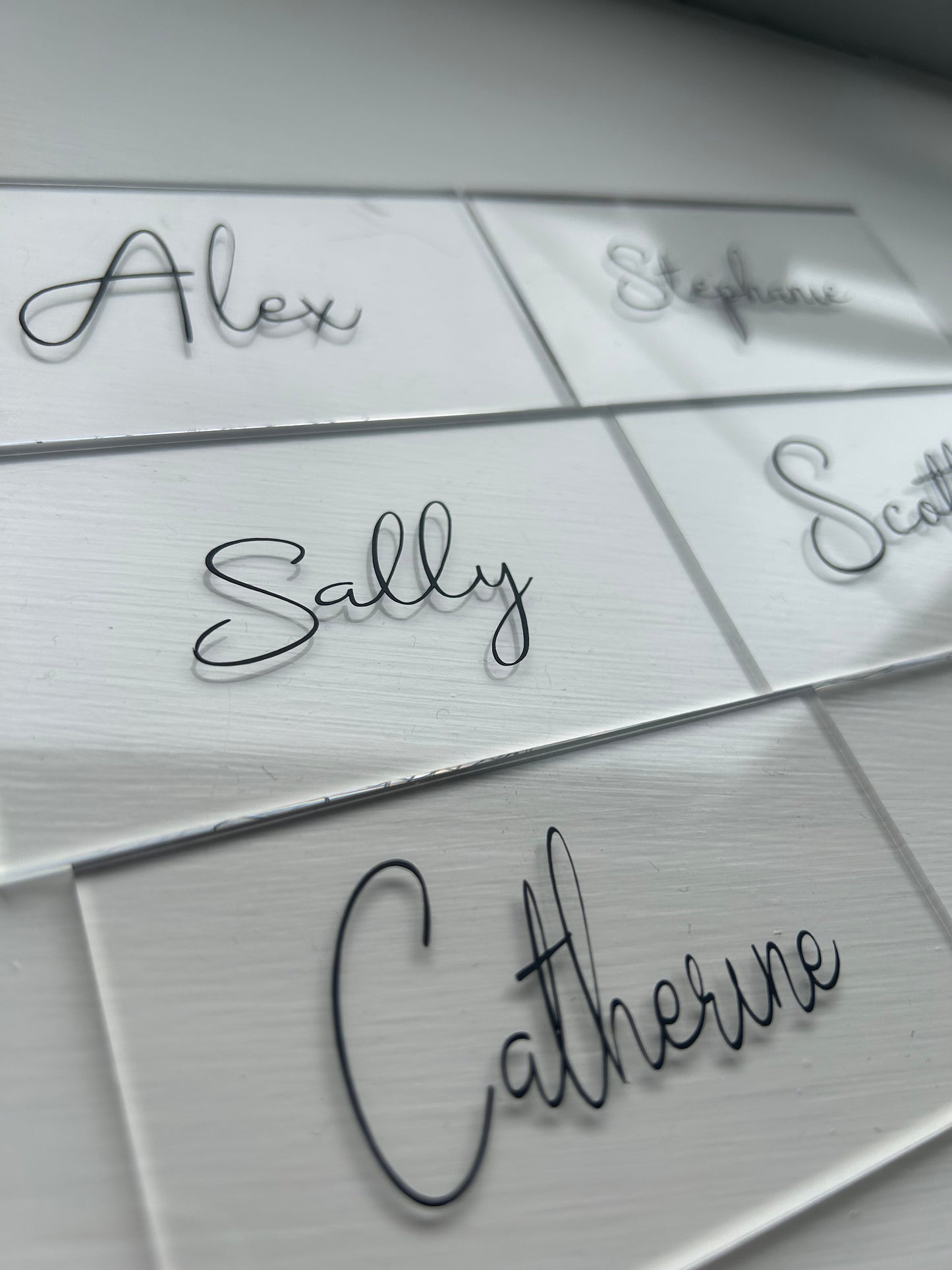 Acrylic name cards.